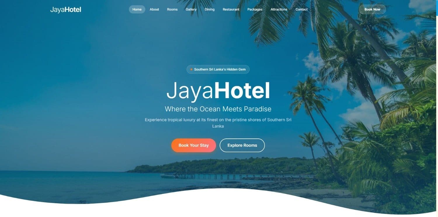 Jaya Hotel Beach Resort Website Template image